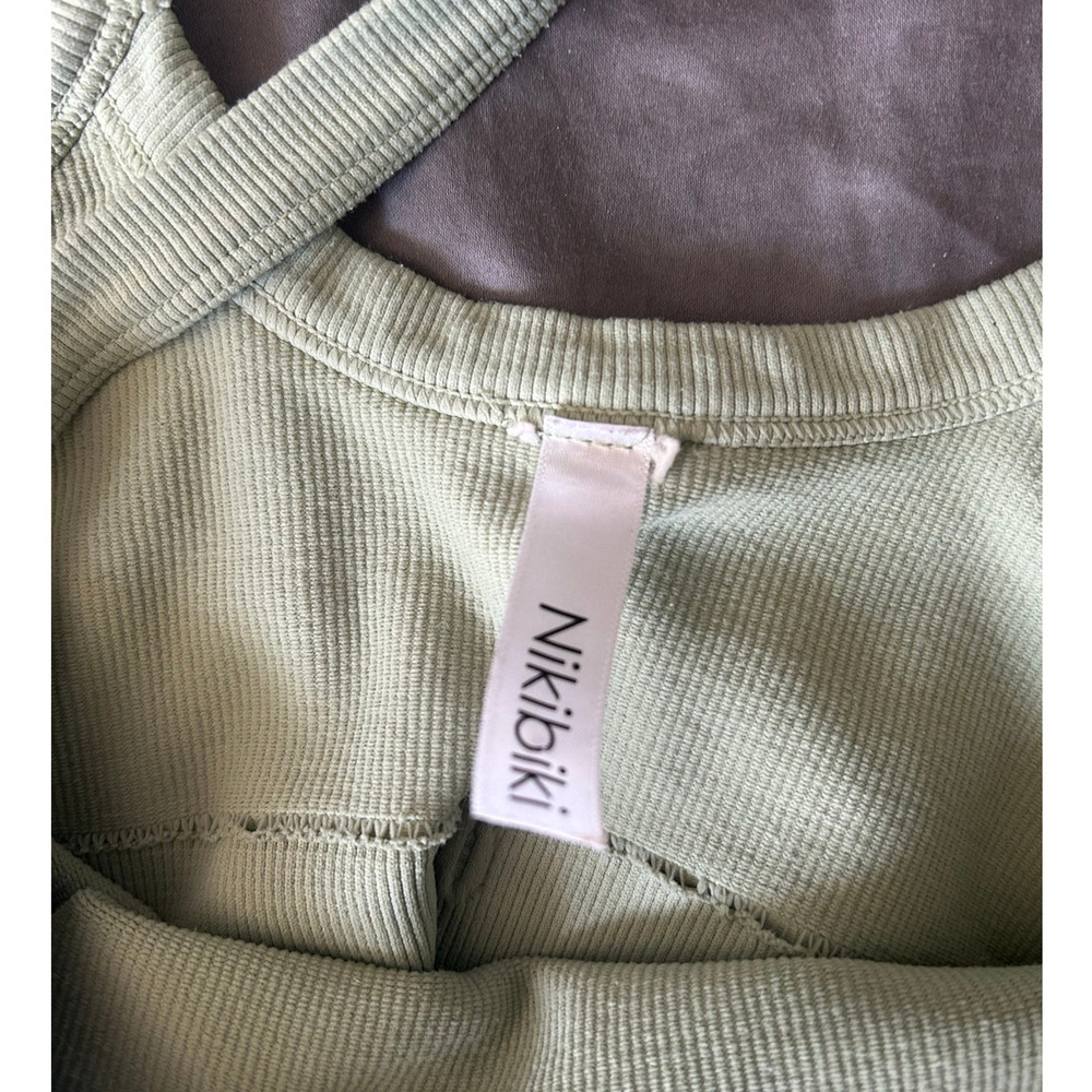 Green Ribbed Crop Top - Small - Picture 3 of 3